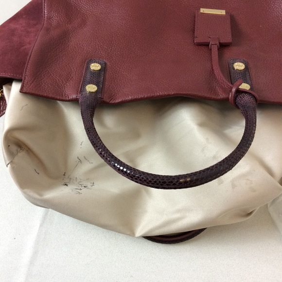 LaCucci Burgundy Leather Made In Italy Handbag. Good used condition. Preloved - Picture 10 of 11